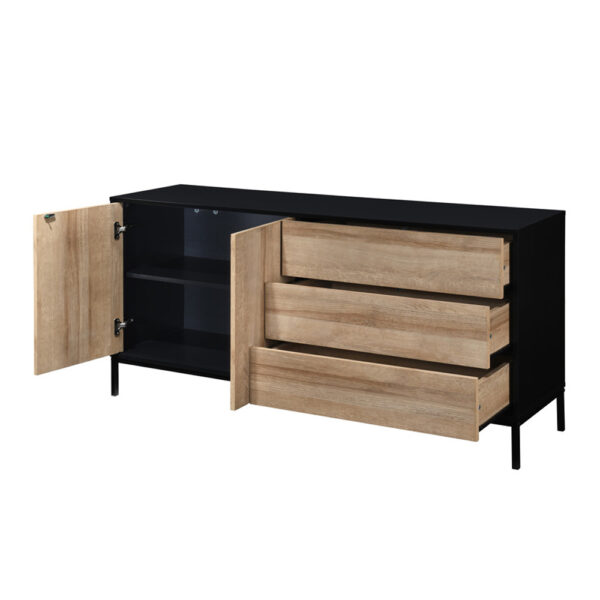 BLACKBIRD ΜΠΟΥΦΕΣ 2ΠΟΡΤΕΣ 3ΣΥΡΤΑΡΙΑ RIVIERA OAK ΜΑΥΡΟ 150x40x75.5 05-0669 - Image 10