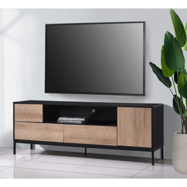 BLACKBIRD TV STAND RIVIERA OAK ΜΑΥΡΟ 160x40.5x58 05-0670 - Image 7