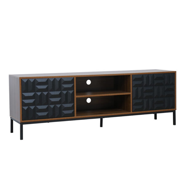 ZUMA TV STAND ΚΑΡΥΔΙ ΜΑΥΡΟ 160x40x54.5 05-0765 - Image 3