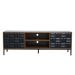 ZUMA TV STAND ΚΑΡΥΔΙ ΜΑΥΡΟ 160x40x54.5 05-0765 - Image 4