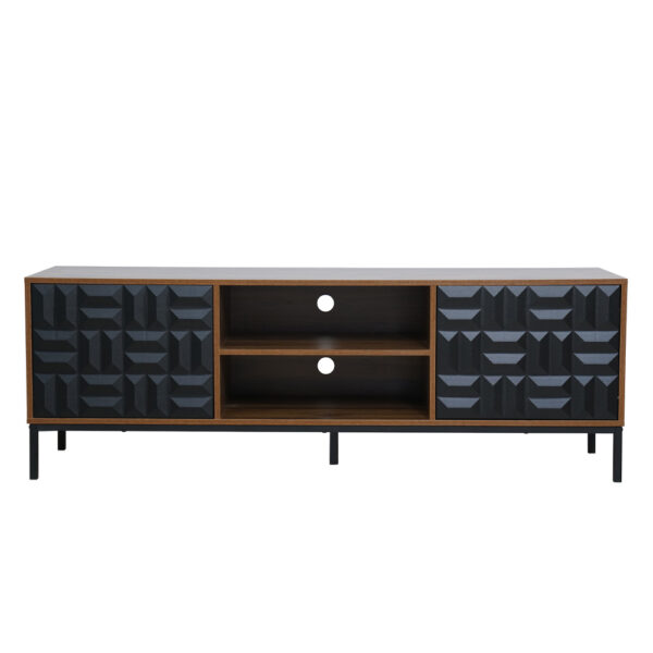 ZUMA TV STAND ΚΑΡΥΔΙ ΜΑΥΡΟ 160x40x54.5 05-0765 - Image 4
