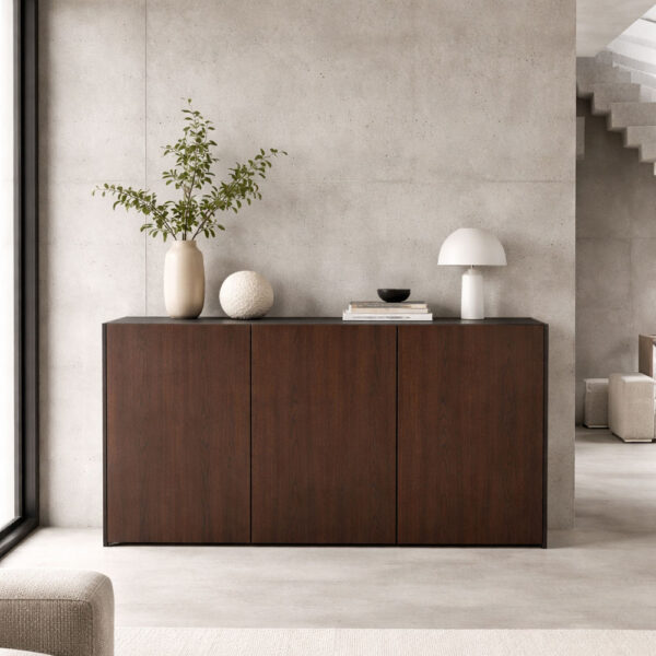 NUEZ ΜΠΟΥΦΕΣ 3ΠΟΡΤΕΣ ΚΑΡΥΔΙ ΜΑΥΡΟ 156x45x85cm 05-0823 - Image 5