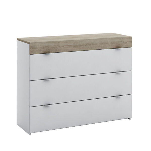 MY BOX ΣΥΡΤΑΡΙΕΡΑ 3ΣΥΡΤΑΡΙΑ SONOMA ΣΚΟΥΡΟ ΛΕΥΚΟ HIGH GLOSS 105x45xH78cm 09-0785 - Image 3