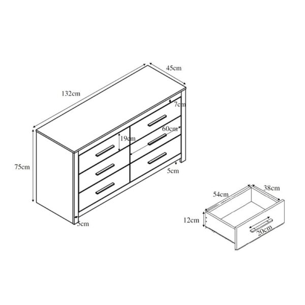 DODO ΣΥΡΤΑΡΙΕΡΑ OAK ΣΚΟΥΡΟ 132x45x75 09-0936 - Image 10