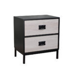 FACTORY ΚΟΜΟΔΙΝΟ 2ΣΥΡΤΑΡΙΑ ΜΑΥΡΟ OAK SONOMA DECAPE 50x35x55 09-1211 - Image 3