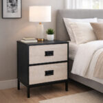 FACTORY ΚΟΜΟΔΙΝΟ 2ΣΥΡΤΑΡΙΑ ΜΑΥΡΟ OAK SONOMA DECAPE 50x35x55 09-1211 - Image 4