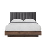 BOXY ΚΡΕΒΑΤΙ (ΓΙΑ ΣΤΡΩΜΑ 160x200cm) ΓΚΡΙ ΣΚΟΥΡΟ ΚΑΡΥΔΙ 211.5x165x111.2 09-1236 - Image 8