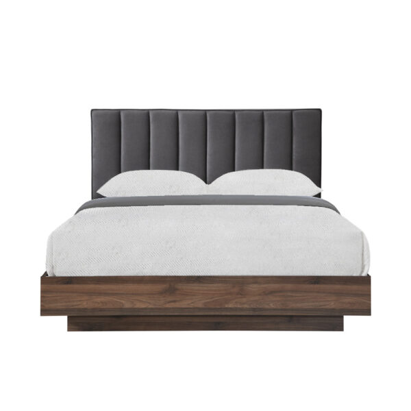 BOXY ΚΡΕΒΑΤΙ (ΓΙΑ ΣΤΡΩΜΑ 160x200cm) ΓΚΡΙ ΣΚΟΥΡΟ ΚΑΡΥΔΙ 211.5x165x111.2 09-1236 - Image 8