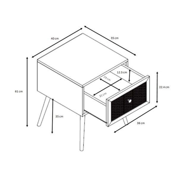 AMMOS ΚΟΜΟΔΙΝΟ 1ΣΥΡΤΑΡΙ ΦΥΣΙΚΟ ΜΕ RATTAN 40x35x61 09-1452 - Image 6