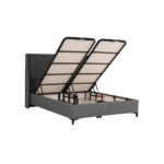 HARMONY ΚΡΕΒΑΤΙ ΜΕ ΑΠΟΘΗΚ. ΧΩΡΟ ΚΑΙ ΣΤΡΩΜΑ ΓΚΡΙ 07-780 207x174x126.5 09-1522 - Image 10