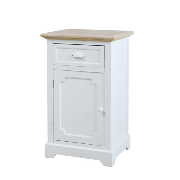 KIMOLOS ΚΟΜΟΔΙΝΟ 1ΠΟΡΤΑ 1ΣΥΡΤΑΡΙ ΛΕΥΚΟ ΦΥΣΙΚΟ 43x35x71 09-1549 - Image 4