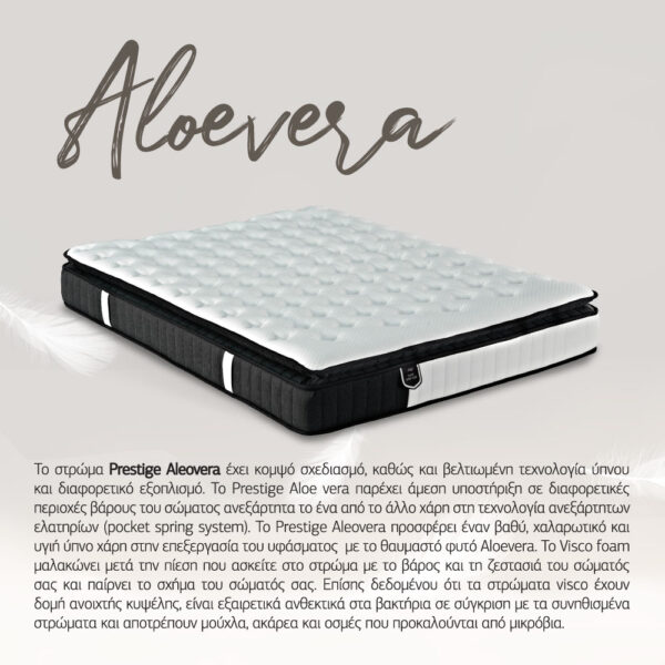 VISCO ALOE VERA ROLL PACK ΣΤΡΩΜΑ 160x200cm ΛΕΥΚΟ ΑΝΘΡΑΚΙ 200x160x31 09-1718 - Image 7