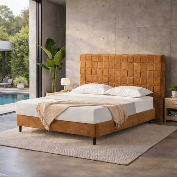 BALZAK ΚΡΕΒΑΤΙ (ΓΙΑ ΣΤΡΩΜΑ 160x200cm) CAMEL 222x186x130cm 09-1945 - Image 5