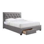 NOBLE ΚΡΕΒΑΤΙ (ΓΙΑ ΣΤΡΩΜΑ 160x200cm) ΓΚΡΙ ΣΚΟΥΡΟ 216.5x165x122 09-1966 - Image 8