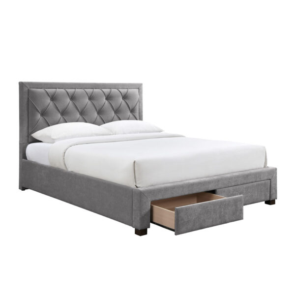 NOBLE ΚΡΕΒΑΤΙ (ΓΙΑ ΣΤΡΩΜΑ 160x200cm) ΓΚΡΙ ΣΚΟΥΡΟ 216.5x165x122 09-1966 - Image 8