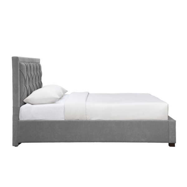 NOBLE ΚΡΕΒΑΤΙ (ΓΙΑ ΣΤΡΩΜΑ 160x200cm) ΓΚΡΙ ΣΚΟΥΡΟ 216.5x165x122 09-1966 - Image 9