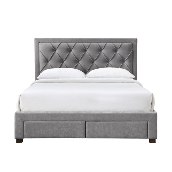 NOBLE ΚΡΕΒΑΤΙ (ΓΙΑ ΣΤΡΩΜΑ 160x200cm) ΓΚΡΙ ΣΚΟΥΡΟ 216.5x165x122 09-1966 - Image 10