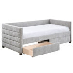 SUENO ΚΑΝΑΠΕΣ ΚΡΕΒΑΤΙ (ΓΙΑ ΣΤΡΩΜΑ 90x190cm) ΓΚΡΙ ΑΝΟΙΧΤΟ 209x99.5x76cm 09-2036 - Image 3