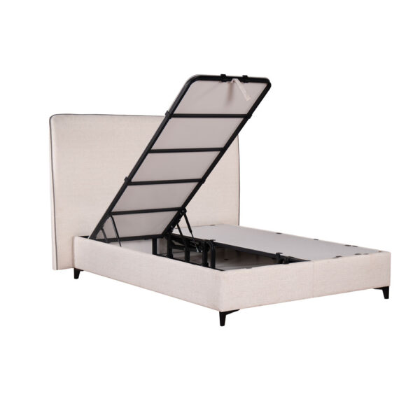 COLOMBO ΚΡΕΒΑΤΙ ΜΕ ΑΠΟΘΗΚ. ΧΩΡΟ (ΓΙΑ ΣΤΡΩΜΑ 160x200cm) OFF WHITE 06-900 ΜΑΥΡΟ 210x170x120 09-2117 - Image 8
