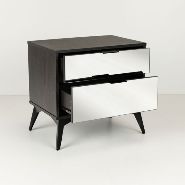SPECCHIO ΚΟΜΟΔΙΝΟ 2ΣΥΡΤΑΡΙΑ ΜΑΥΡΟ OAK ΚΑΘΡΕΠΤΗΣ 58x39x55 09-2127 - Image 8