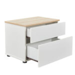 LUCIDO ΚΟΜΟΔΙΝΟ 2ΣΥΡΤΑΡΙΑ ΛΕΥΚΟ OAK ΦΥΣΙΚΟ 58x39x44.5 09-2130 - Image 8