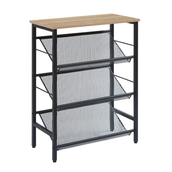 PLEXUS ΠΑΠΟΥΤΣΟΘΗΚΗ 3ΡΑΦΙΑ ΚΑΡΥΔΙ ΜΑΥΡΟ 60x30x80 10-0048 - Image 4