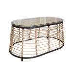 LOOM COFFEE TABLE ΦΥΣΙΚΟ ΜΑΥΡΟ 95x55x45 22-0052 - Image 5