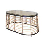 LOOM COFFEE TABLE ΦΥΣΙΚΟ ΜΑΥΡΟ 95x55x45 22-0052 - Image 7