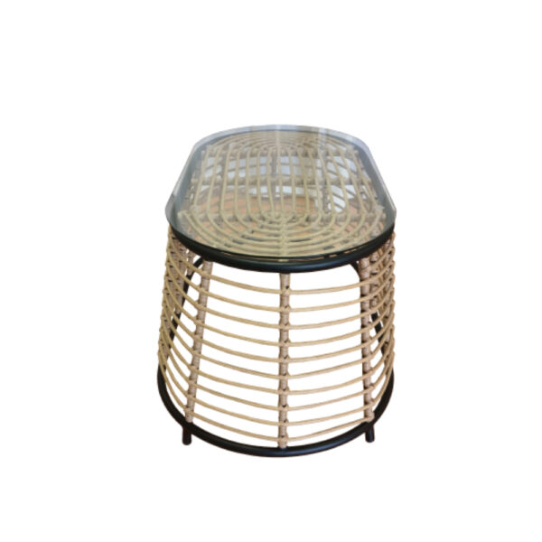 LOOM COFFEE TABLE ΦΥΣΙΚΟ ΜΑΥΡΟ 95x55x45 22-0052 - Image 8