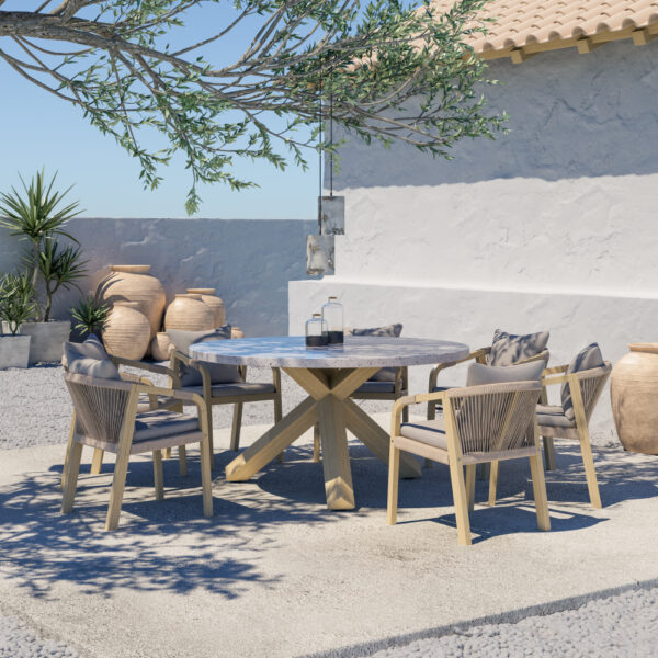 TERRAZZO ΚΑΡΕΚΛΑ ΜΑΞΙΛΑΡΙ BEIGE 66x55x75cm 22-0053 - Image 2