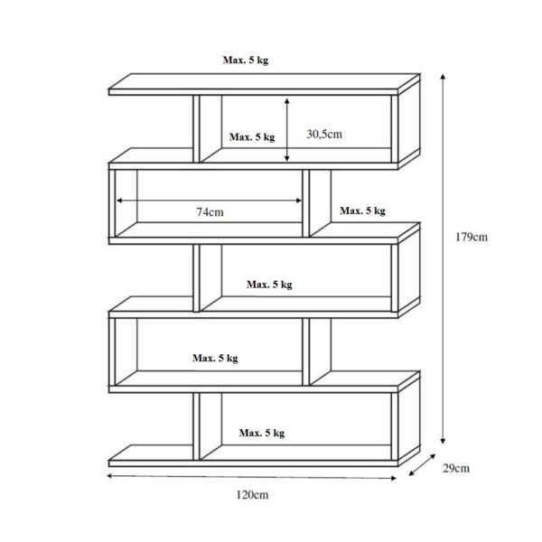 SYSTEM ΒΙΒΛΙΟΘΗΚΗ SONOMA 120x29x179 24-0365 - Image 6