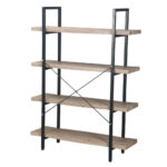 BRICK-URBAN ΒΙΒΛΙΟΘΗΚΗ ΦΥΣΙΚΟ ΜΑΥΡΟ 105x32x140cm 24-0605 - Image 7