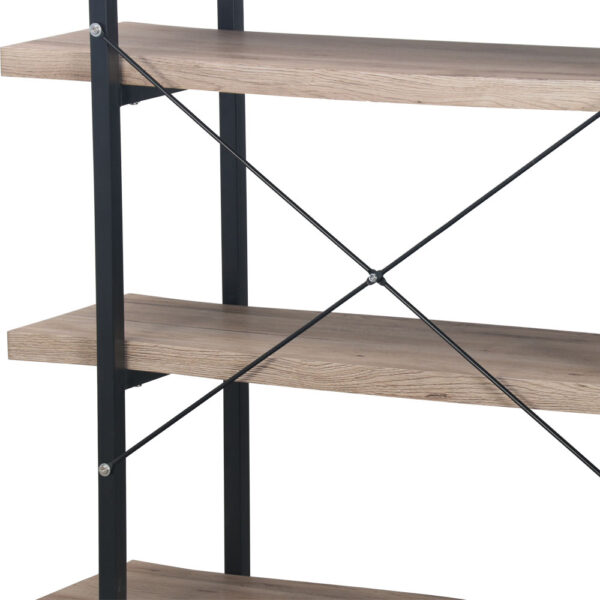 BRICK-URBAN ΒΙΒΛΙΟΘΗΚΗ ΦΥΣΙΚΟ ΜΑΥΡΟ 105x32x140cm 24-0605 - Image 8