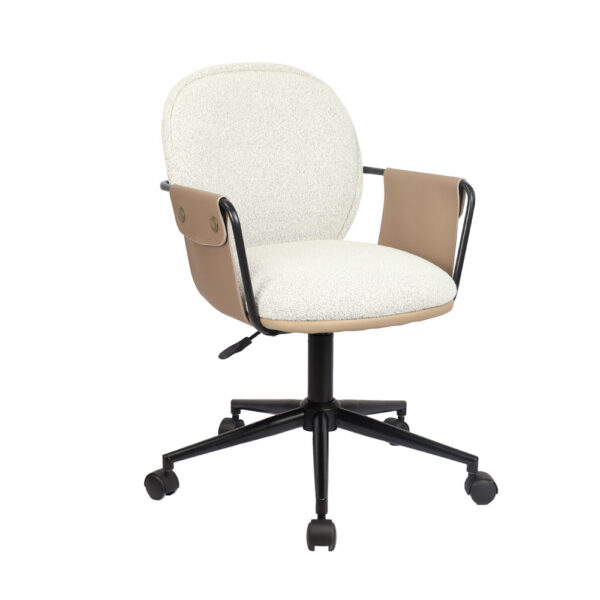 POST ΚΑΡΕΚΛΑ ΓΡΑΦΕΙΟΥ BEIGE ΚΑΦΕ 55x59x93 25-0738 - Image 5