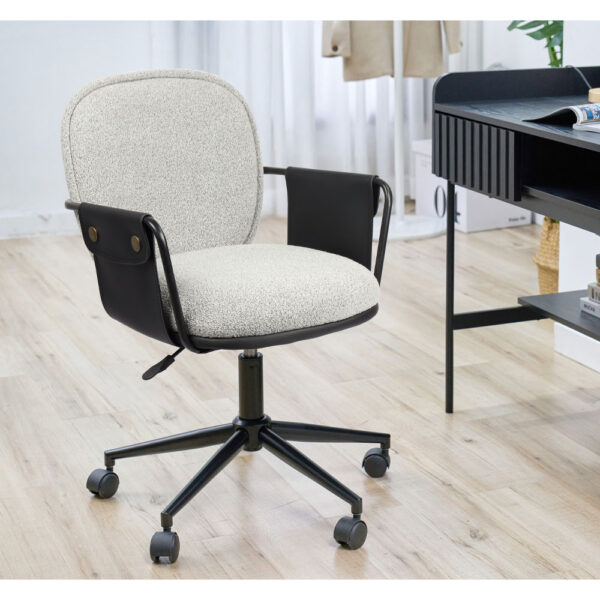 POST ΚΑΡΕΚΛΑ ΓΡΑΦΕΙΟΥ ΓΚΡΙ ΜΑΥΡΟ 55x59x93 25-0739 - Image 6