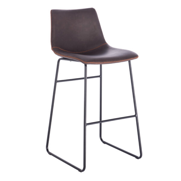 NUEVO XL ΣΚΑΜΠΟ BAR ΚΑΦΕ ANTIQUE WASHED ΜΑΥΡΟ 47x57x100 26-0039 - Image 5