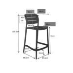 ZURICH ΣΚΑΜΠΟ BAR ΜΑΥΡΟ 50x48.5x103.5 26-0071 - Image 4