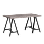 CAVALLETTO ΓΡΑΦΕΙΟ CEMENT ΜΑΥΡΟ 140x75x74 28-0139 - Image 3