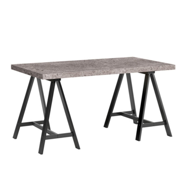 CAVALLETTO ΓΡΑΦΕΙΟ CEMENT ΜΑΥΡΟ 140x75x74 28-0139 - Image 3