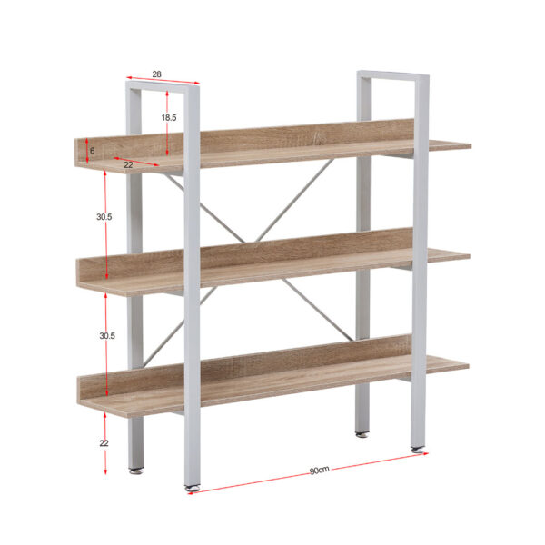 HORIZON ΒΙΒΛΙΟΘΗΚΗ 3ΡΑΦΙΑ SONOMA ΜΑΥΡΟ 120x28x106 28-0219 - Image 10