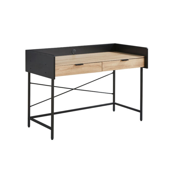 HOMI ΓΡΑΦΕΙΟ 2ΣΥΡΤΑΡΙΑ ΦΥΣΙΚΟ ΜΑΥΡΟ 123x60x86 28-0272 - Image 5