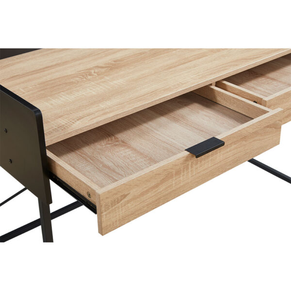 HOMI ΓΡΑΦΕΙΟ 2ΣΥΡΤΑΡΙΑ ΦΥΣΙΚΟ ΜΑΥΡΟ 123x60x86 28-0272 - Image 8