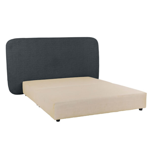OVAL ΚΡΕΒΑΤΙ ΧΩΡΙΣ ΑΠΟΘΗΚ. ΧΩΡΟ (ΓΙΑ ΣΤΡΩΜΑ 160x200cm) ΑΝΘΡΑΚΙ 221x209x122 40-0017 - Image 9