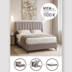 VITA ΚΡΕΒΑΤΙ ΜΕ ΑΠΟΘΗΚ. ΧΩΡΟ ΚΑΙ ΣΤΡΩΜΑ ΓΚΡΙ ΑΝΟΙΧΤΟ SILVER 215x175x136 40-0060 - Image 2