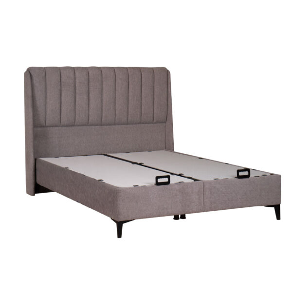 VITA ΚΡΕΒΑΤΙ ΜΕ ΑΠΟΘΗΚ. ΧΩΡΟ ΚΑΙ ΣΤΡΩΜΑ ΓΚΡΙ ΑΝΟΙΧΤΟ SILVER 215x175x136 40-0060 - Image 4