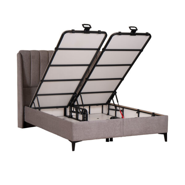 VITA ΚΡΕΒΑΤΙ ΜΕ ΑΠΟΘΗΚ. ΧΩΡΟ ΚΑΙ ΣΤΡΩΜΑ ΓΚΡΙ ΑΝΟΙΧΤΟ SILVER 215x175x136 40-0060 - Image 5