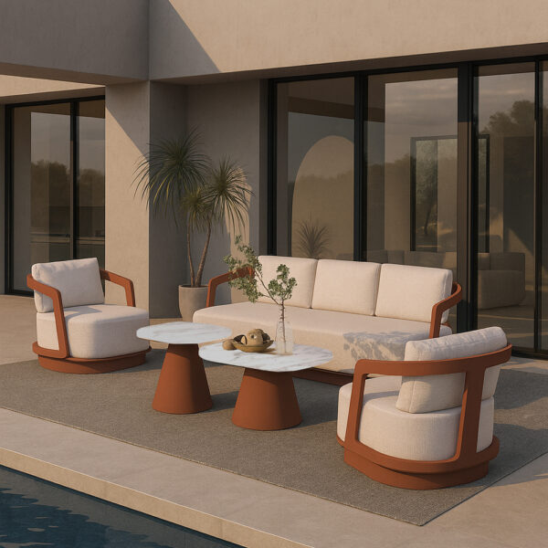 TORRE ΣΑΛΟΝΙ SET 1+2+2 TERRACOTTA 49-0007 - Image 6