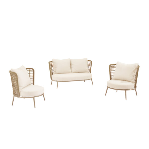 POLO ΣΑΛΟΝΙ SET 1+2 ΜΠΕΖ 49-0010 - Image 2