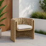 NADINE ΠΟΛΥΘΡΟΝΑ ΜΕ ΜΠΡΑΤΣΟ ΛΕΥΚΟ 69x72x72cm 51-0006 - Image 2