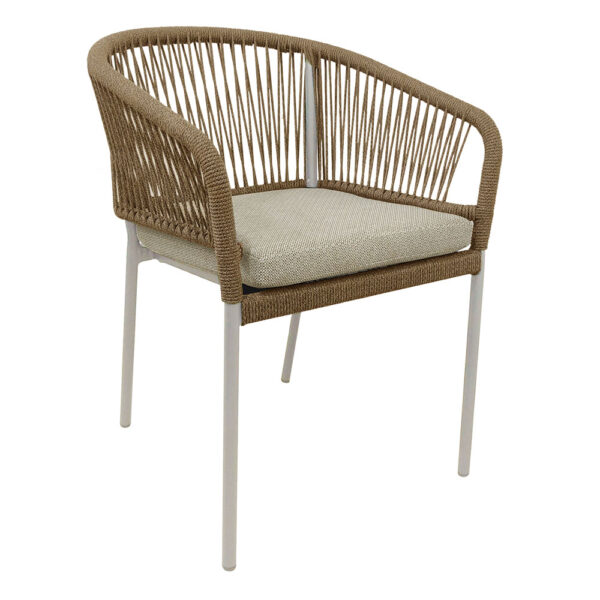 TONDO ΚΑΡΕΚΛΑ CARAMEL OFF WHITE 62x57x80cm 53-0043 - Image 2
